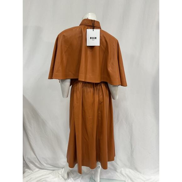 Msgm Faux-Leather Shirt Dress Size 44 - NWT - Picture 3 of 5